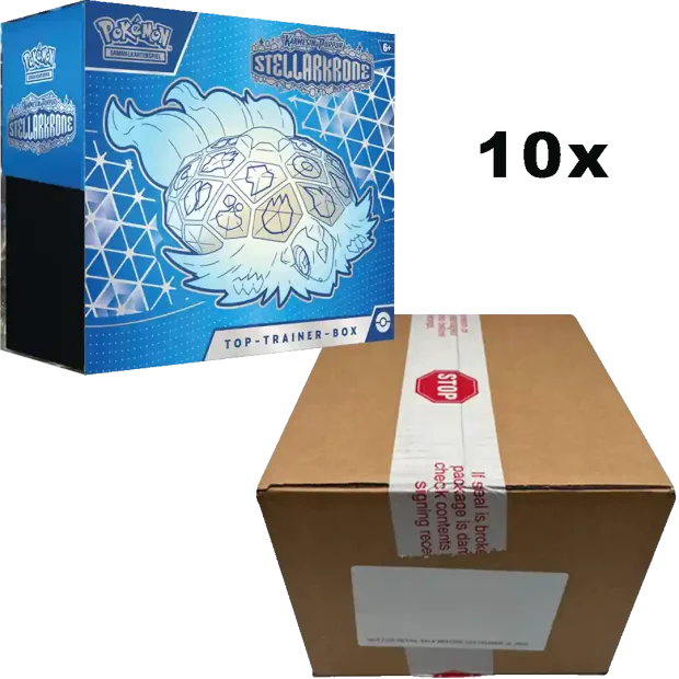 Pokemon Stellarkrone - Top Trainer Box Case (10 Stück)