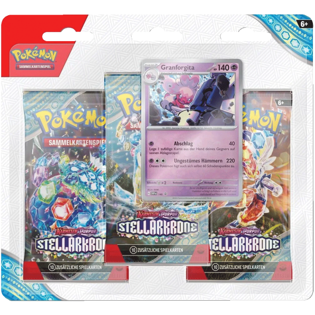 Pokemon Stellarkrone - 3-Pack Blister Zufällige Auswahl