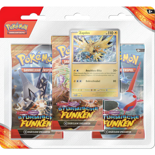 Pokemon Stürmische Funken - 3-Pack Blister Zufällige Auswahl