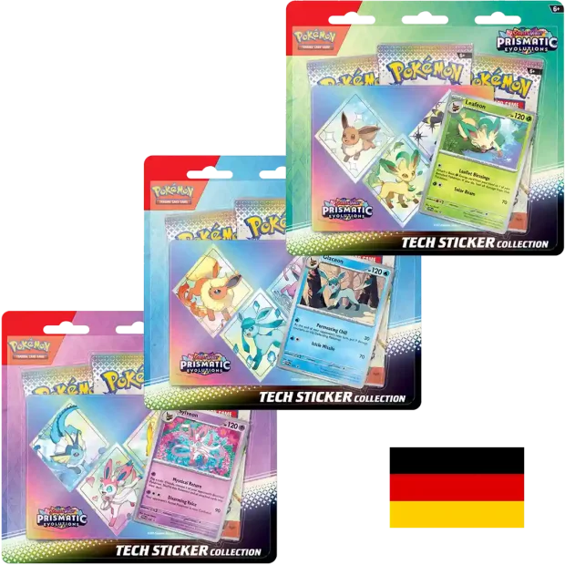 Pokemon Prismatische Entwicklungen - Tech Sticker Kollektion 3er Set