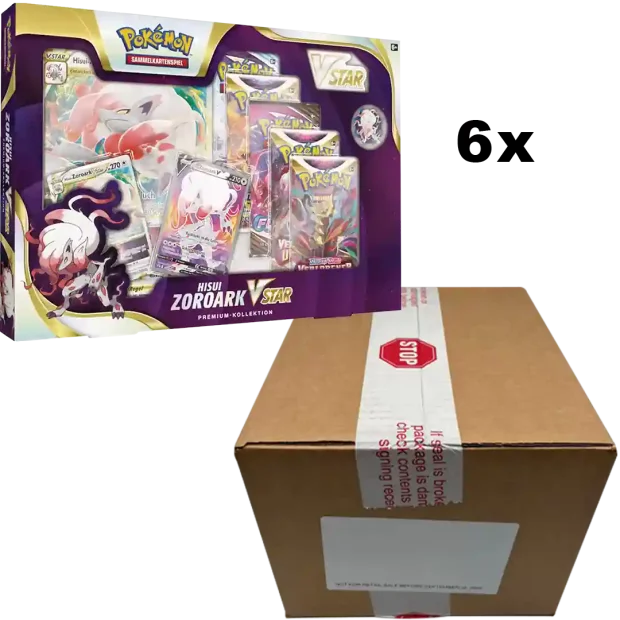 Pokemon Hisui Zoroark V-Star - Premium Kollektion (Deutsch) Case (6 Stück)